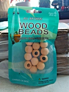 Pepperell Handwerk alle natürlichen Holzperlen glatt Hakenfreie Löcher - Bild 1 von 2