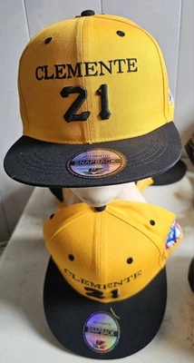 Gorra de beisbol Roberto Clemente, Amarilla Vicera Negra Y Gris Clemente 21. Foto 1 de 4