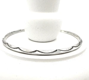 Vintage Native American Navajo Sterling Silver Hammered Tribal Bangle Bracelet 7 - Picture 1 of 9