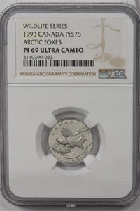 Canada 1993 $75 platinum NGC Proof 69UC Arctic fox. 0.25oz platinum. 3500 minted - Picture 1 of 2