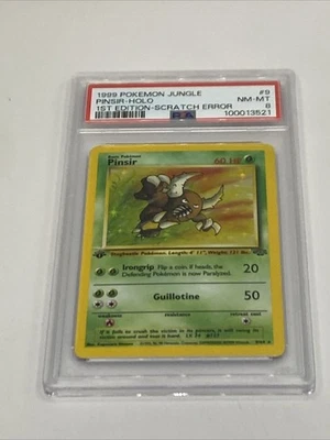 B6 PSA 8 Pinsir Scratch Error Holo 1st Edition 1999 Pokemon Jungle 9/64 NM-MT - Image 1 of 4