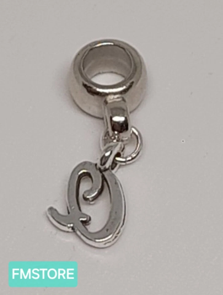 Charm Ciondolo Per Bracciale Lettera Q Tono Argento Love Bigiotteria  - Immagine 1 di 1