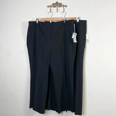 Worthington Paquete de Pantalones Curvy (2) Pantalones Negros Sin Arrugas Talla 18W NUEVO Foto 1 de 4