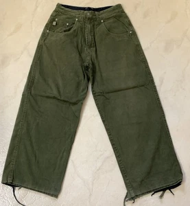 Vintage 1990s MacGear Herren Wide Leg Olive Green Reversible To Blue Distressed - Bild 1 von 14