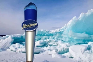 COLUMBIA BREWING KOKANEE ARTIC GLACIAR ICEBERG mango de grifo de cerveza hombre cueva - Imagen 1 de 8