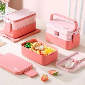 Contenitore Pranzo Portatile Rettangolare Plastica Multicolore Moderno Facile Pulizia Forchetta - Foto 1 di 27