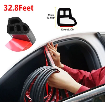 32.8FT L-Shaped Car Door Sealing Weatherstrip Edge Molding Trim Rubber For Chevy - Image 1 of 4