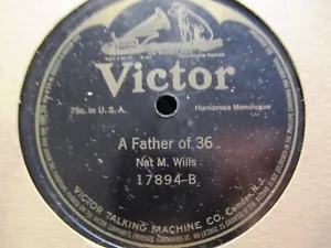 1913 NAT WILLS Tramp Comedian Parody on Eight Familiar Songs- Father of 36 17894 - Picture 1 of 2