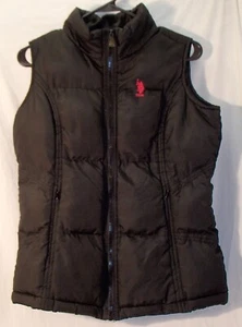 U.S. Polo Assn Black Polyester Puffer Vest Women's Small Embroidered Logo - Picture 1 of 3