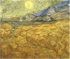 Weizenfeld von Vincent Van Gogh handgefertigte Leinwand Ölgemälde Reproduktion VVG167 - Bild 1 von 1
