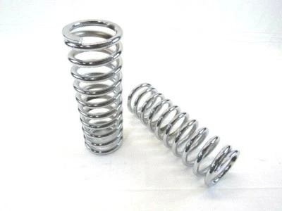 10" Tall Coil Over Shock Springs, ID: 2.5", Rate: 350lb, Chrome C21607C - Image 1 of 3