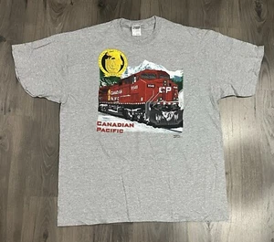 Canadian Pacific Railway T Shirt Gray XL Engine 9548 Mountain Locomotive Train - Picture 1 of 6