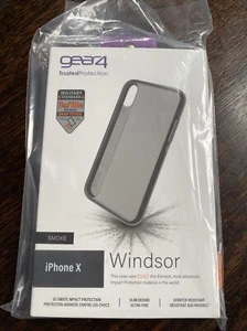 Funda Gear4 Windsor para iPhone X / XS con protección contra impactos D30 - humo / negra - Imagen 1 de 2
