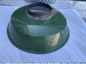 Paralume lampada stazione di servizio fienile industriale metallo porcellana verde vintage 18" - Foto 1 di 6