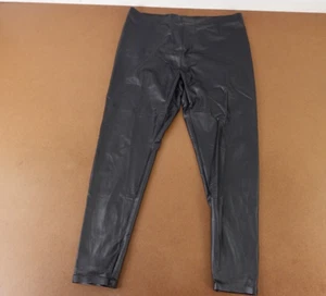 HUE Women's Size 2X Deep Navy Faux Leather Super Sleek High Rise Leggings NWT - Picture 1 of 10