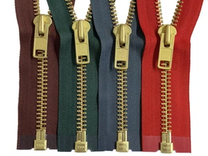 YKK #10 Brass Metal Separating Zippers Extra Heavy- Duty Jacket Made in USA - Picture 1 of 24