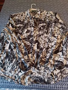 Cubavera Men's 100% Linen Long Sleeve Button Up Shirt Black & White Floral 2XL - Picture 1 of 4