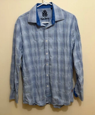 English Laundry 蓝色长袖衬衫男式大号纽扣 — 第 1/4 张图片