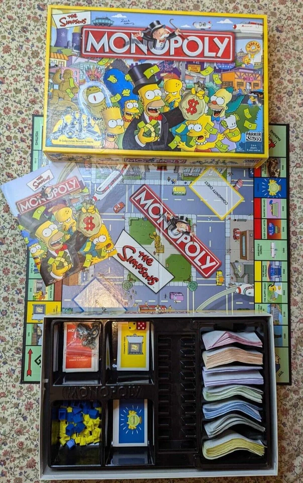 The Simpsons Monopoly Hasbro Parker Board Game 100% complete great condition - Image 1 of 3