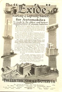1916 Vintage Papier Ad Exide Akku die Start- und Beleuchtungsbatterie für Autos - Bild 1 von 4