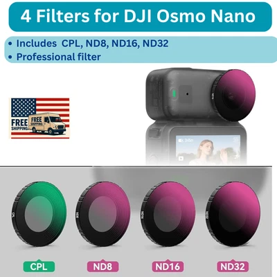 Nano ND Filter Set 4Pack (CPL, ND8, ND16, ND32) + Screen Protector For DJI Osmo - Image 1 of 4