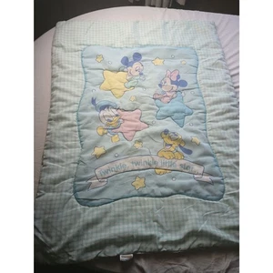 VTG 1990s Disney Baby Crib Comforter Twinkle Twinkle Little Star Dundee Mickey - Picture 1 of 4