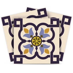 8" X 8" Azul Flora Peel and Stick Removable  Tiles - Picture 1 of 9