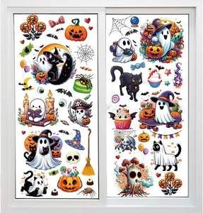 Halloweenr Party Decorations - 9 Sheets Halloween Window Clings - Picture 1 of 7