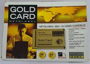 Psion Gold Card Netglobal 56K+10-100Mb Cardbus w pudełku - Zdjęcie 1 z 7