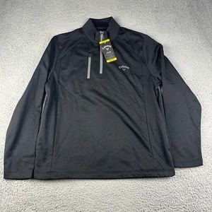 Callaway Golf Mens Medium Black 1/4 Zip Pullover Long Sleeve Sweater Pullover - Picture 1 of 9