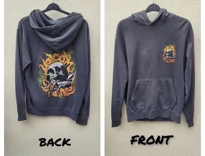 Volcom grey skull design hoody hoodie size Medium 44 inch chest max - Image 1 of 4