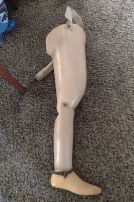 Antique Vintage Prosthetic Leg Foot Artificial Limb Amputee Thigh Oddity Display - Image 1 of 4
