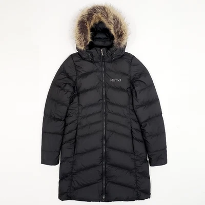 MARMOT 78570 MONTREAL 700 Down Padded Coat Quilt Jacket Fur Trim Hood !REPAIR! M - Image 1 of 4