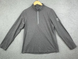 Travis Mathew Sweater Men Medium Gray Quarter Zip Pullover Golf On Location Logo - Picture 1 of 10