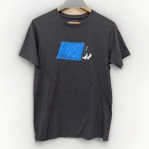 Patagonia Men's M Slim Fit Gray Sleeping In Tent Camping Graphic T-Shirt - Picture 1 of 6