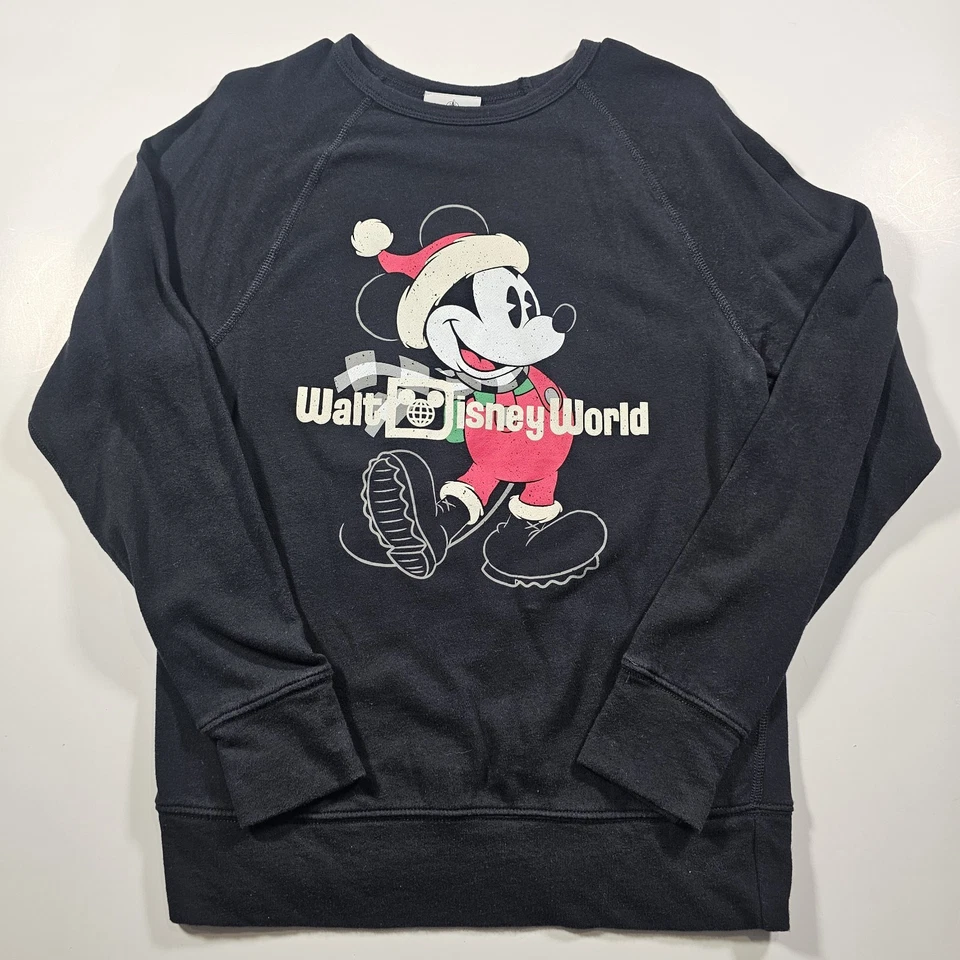 Y2K Walt Disney World Vacaciones Manga Larga Santa Mickey Talla Pequeña Unisex  Foto 1 de 4