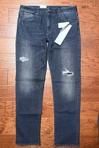 Armani Exchange $170 A|X J13 Men's Slim Fit Dark Blue Stretch Cotton Jeans 34R - Picture 1 of 9