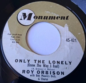 Roy Orbison - Only The Lonely / Here Comes That Song Again 45 - 1960 Monument - Imagen 1 de 6