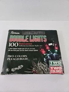 Noma DOUBLE LIGHTS 100 Ct Christmas Lights 37 ft Two Colored Red Green 2003 NIP - Picture 1 of 3