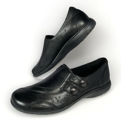 Mocasín Rockport Penfield para mujer con doble correa de cuero sin cordones plano negro, 6,5 ¡NUEVO! Foto 1 de 4