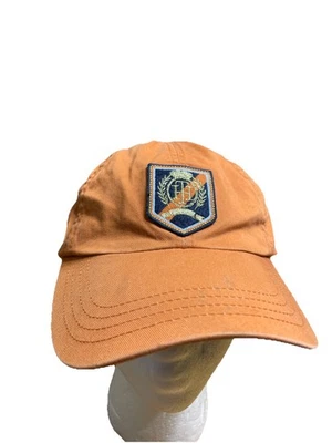 De colección Tommy Hilfiger Cresta Calabaza Naranja Gorra de Béisbol Gorra Correa de Cuero Latón OS Foto 1 de 4