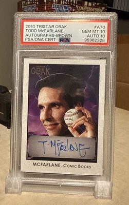 2010 Tristar Obak Todd McFarlane Auto Autograph Brown 10/75 Dual PSA 10  POP 1 - Image 1 of 3