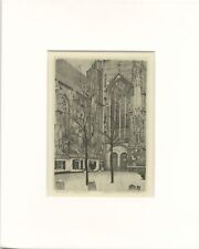 Vintage Etching of the Lebuinus Church by Langbroek (1978)