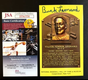 Buck Leonard Homestead Grays Negro Leagues Signed HOF Postcard Auto JSA       07 - Picture 1 of 2