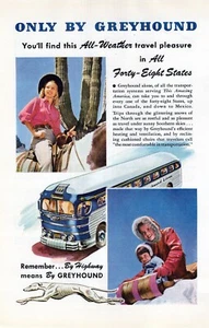 GREYHOUND Bus Sledding Vintage Advertising - Picture 1 of 2