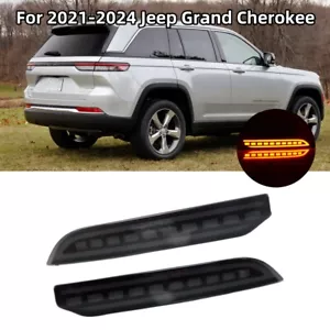 For 2021-2024 Jeep Grand Cherokee Smoke Rear Bumper Reflector Light Left&Right - Foto 1 di 11