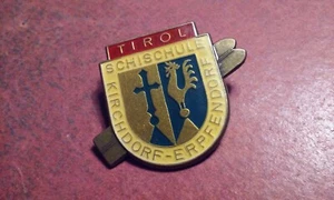 Vintage European Metal SKIING BROOCH PIN Tirol Schischule Kirchdorf Erpfendorf - Picture 1 of 5