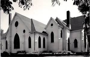 RPPC Galva, IL First Methodist Church Postcard - Picture 1 of 2