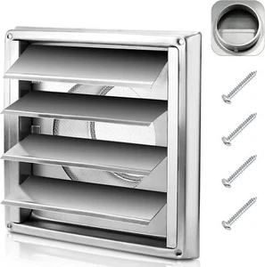 4'' Metal Dryer Vent Cover 304 Stainless Steel Outside Vent Cover with with Meta - Picture 1 of 9