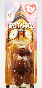 McDONALDS TY TEENIE BEANIE BABY BRITANNIA THE BRITISH BEAR RETIRED w/ ERRORS NEW - Picture 1 of 12